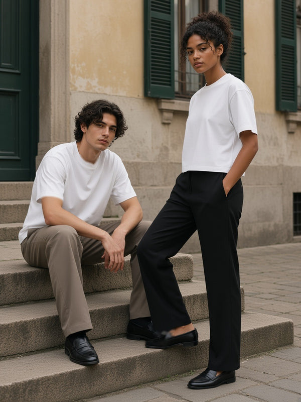 Marcel Afters Boxy Drop Shoulder Crop T-Shirt, Light Tones