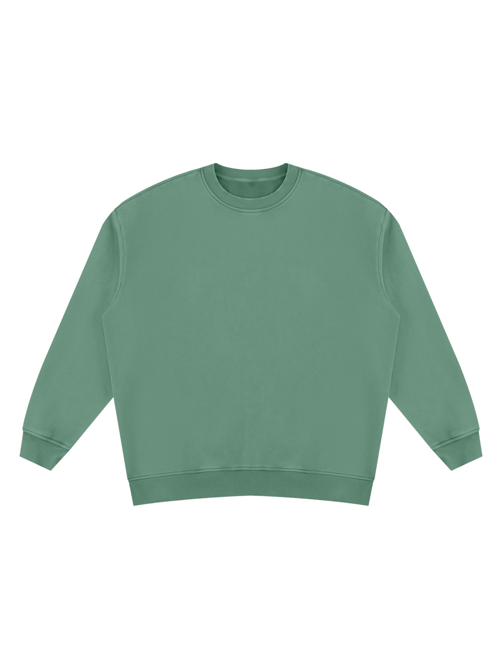 Vintage wash fleece sweatshirt in Dark Green, front view
