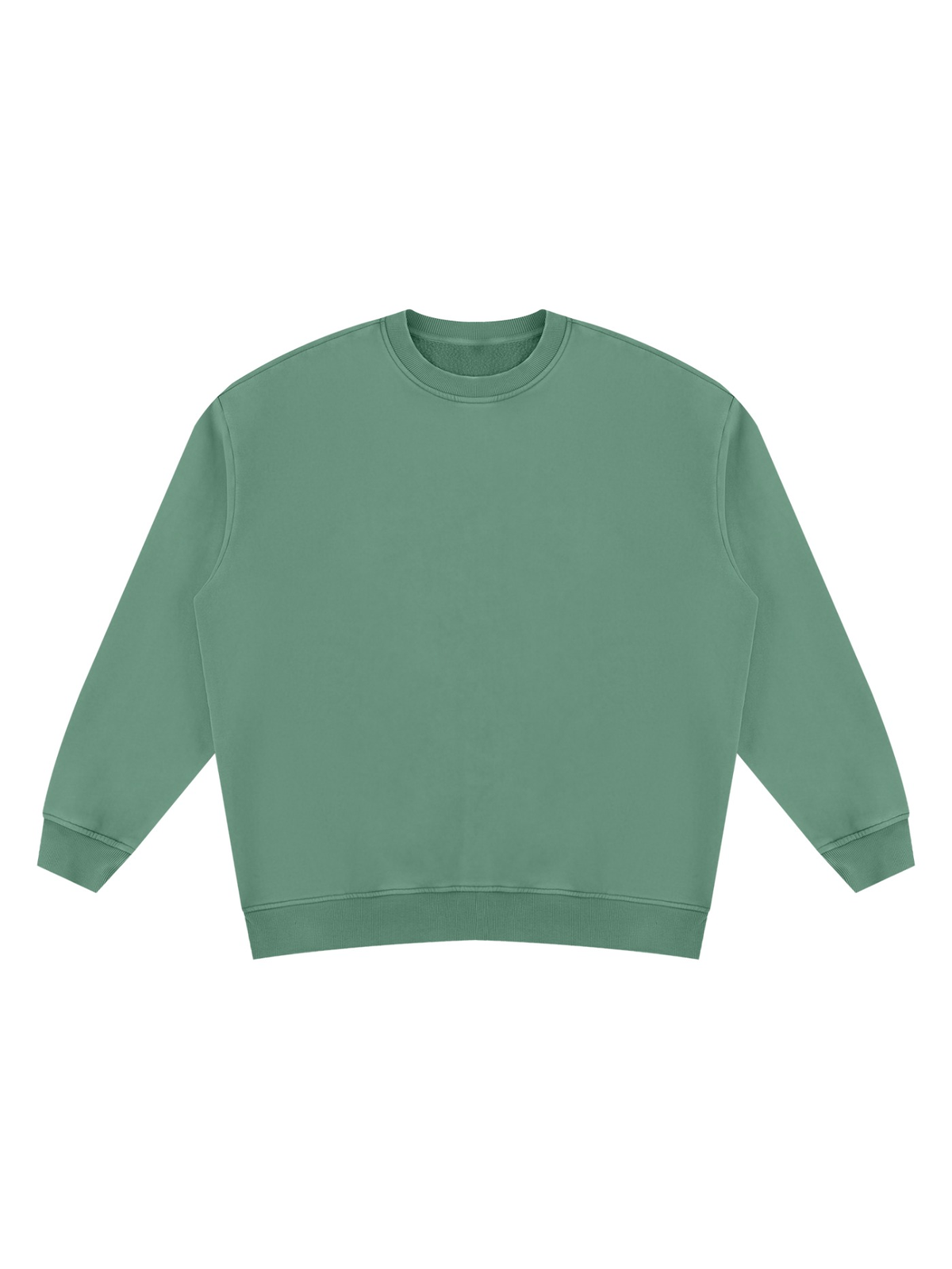 Vintage wash fleece sweatshirt in Dark Green, front view