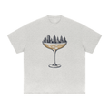 Coupe Over The City heavyweight drop-shoulder tee in Oat Gray, front view