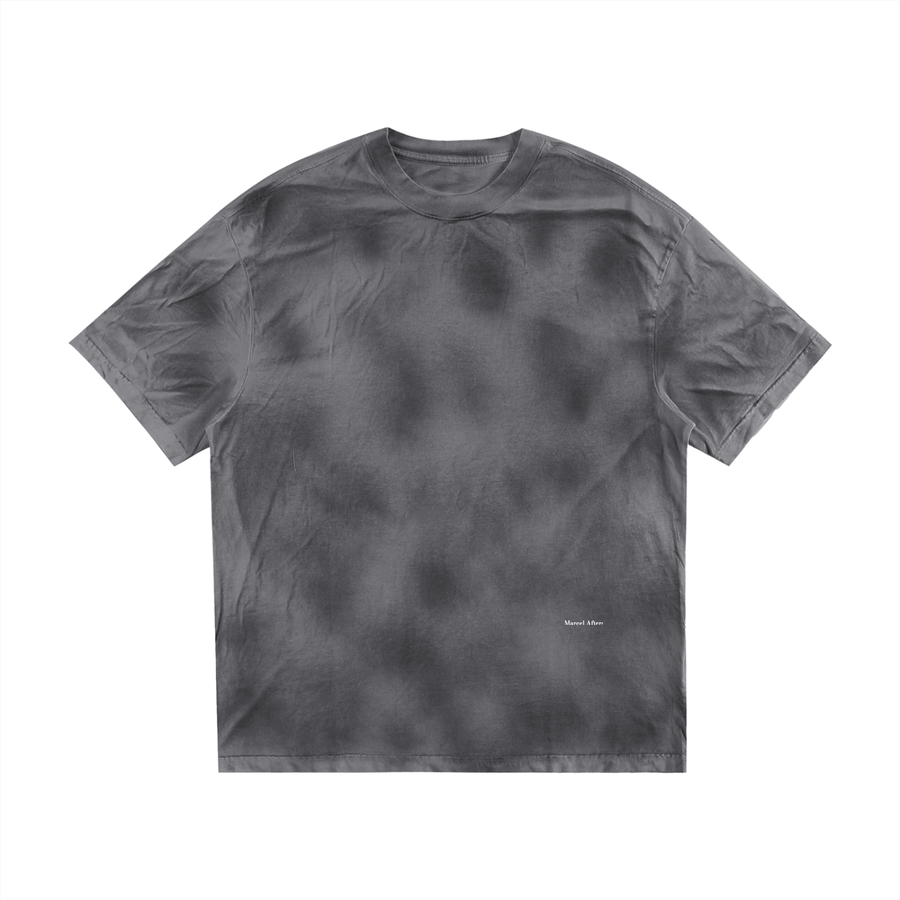 Dirty Washed Loose T-Shirt in Dark Gray, front view