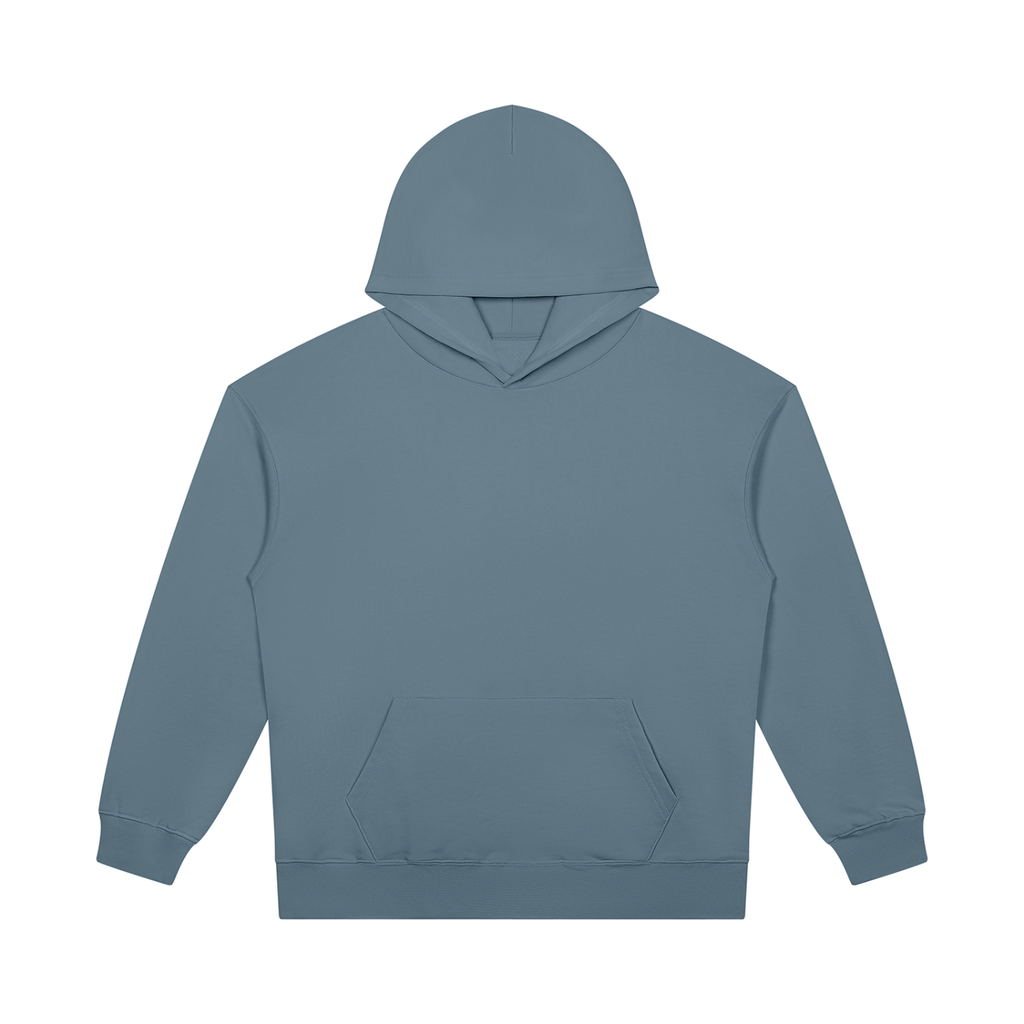 Heavyweight pullover hoodie in Gray Blue, front view