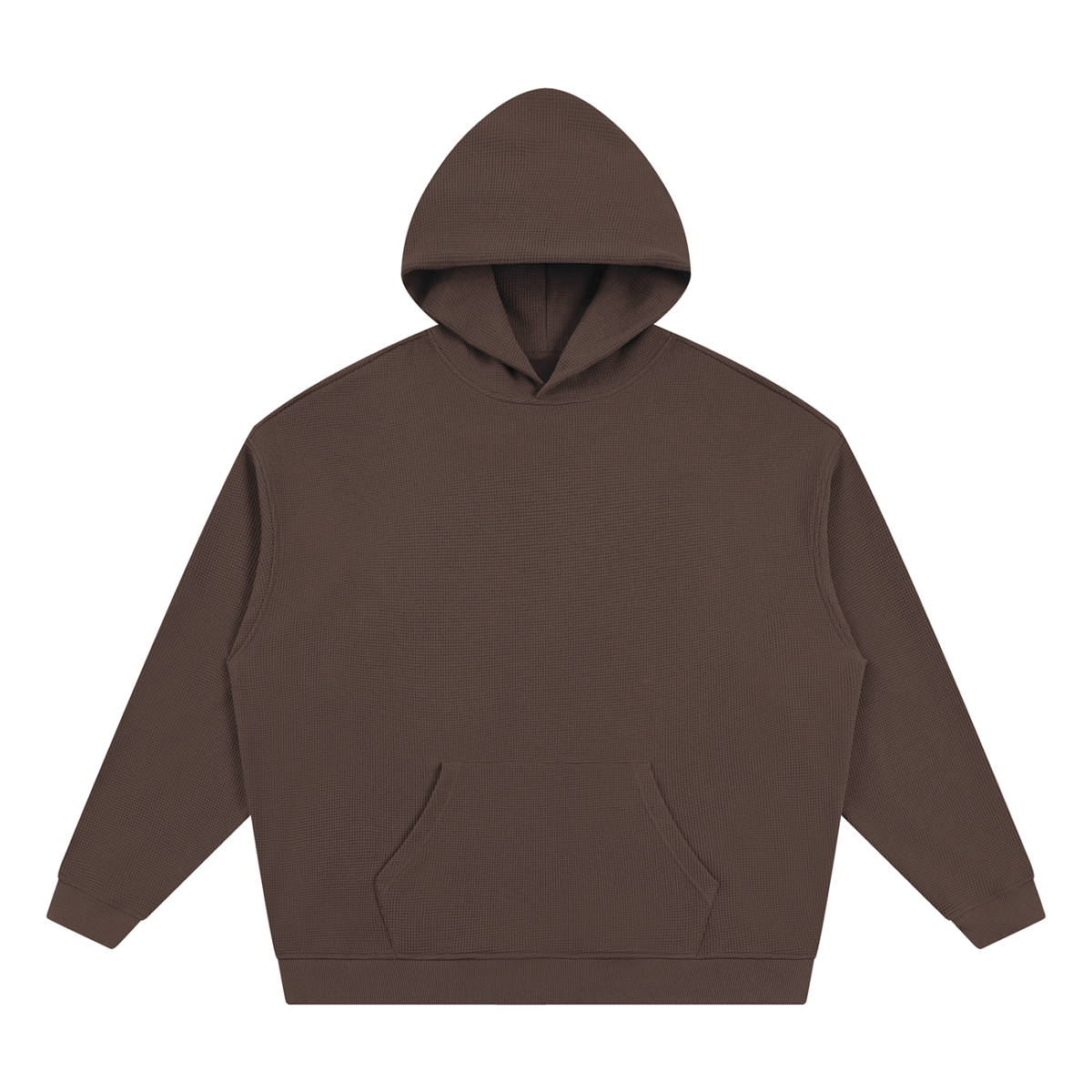 Waffle Hoodie in Coffee, front view