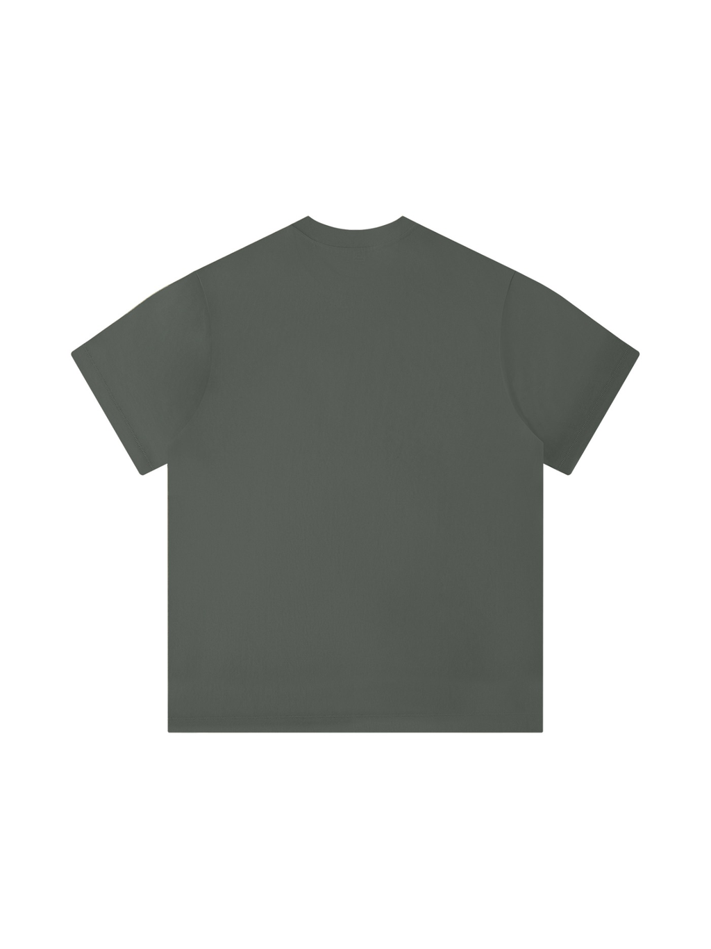 Unisex regular fit t-shirt in Dark Gray, back view on white. Marcel Afters