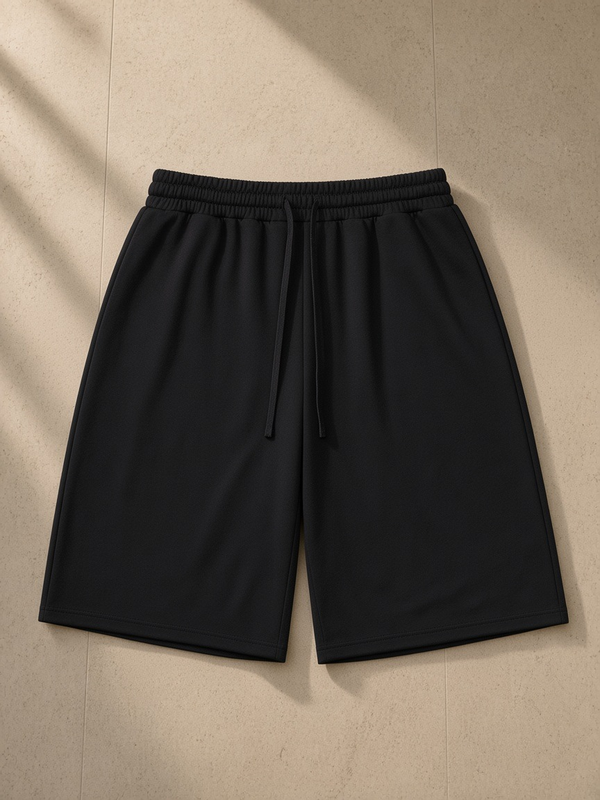 Marcel Afters Loose Raw Edge Shorts — Dark