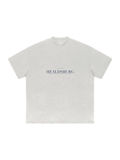 Healdsburg Heavyweight Drop Shoulder T-Shirt by Marcel Afters in Oat Gray, front view with the printed artwork, on white