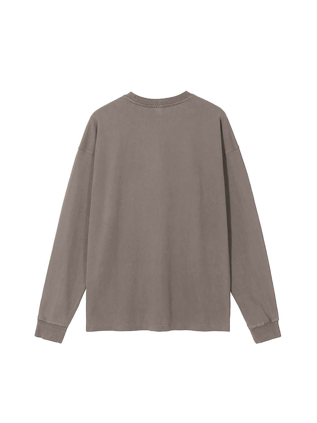 Vintage Washed Long Sleeve T-Shirt in Brown, back view