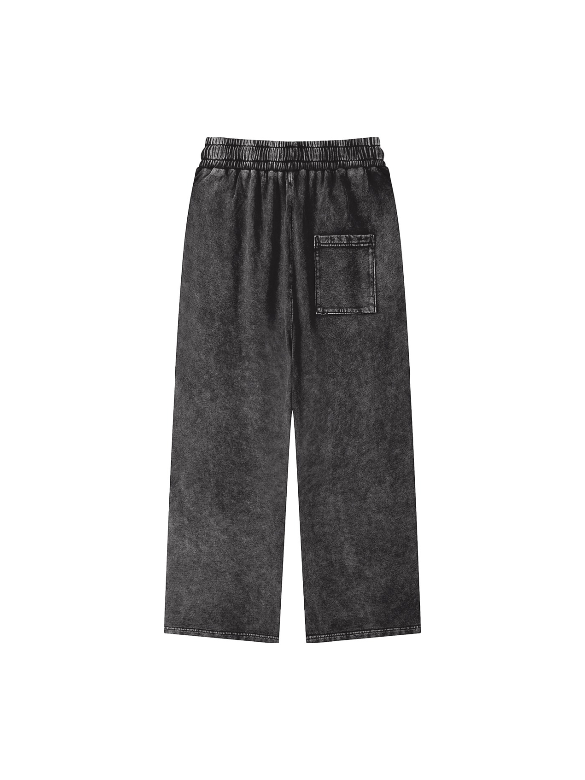 Snow Washed Straight Leg Pants in Black, back view