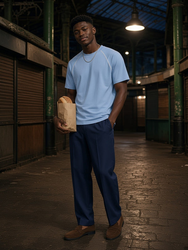 Marcel Afters Contrast Stitch Raglan T-Shirt, Light Tones
