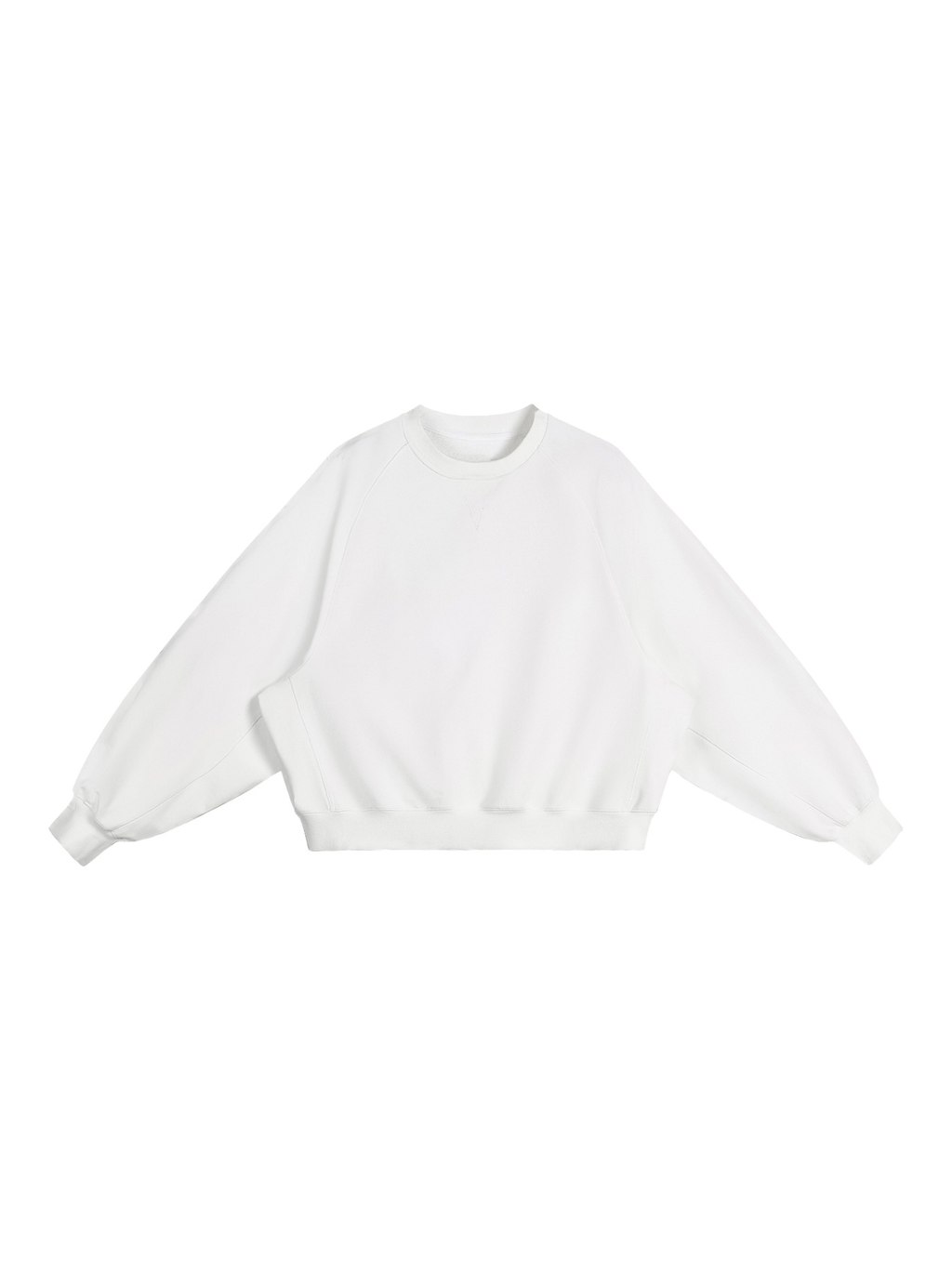 Essential Heavyweight Dolman Sleeve Boxy Sweatshirt in White, front view