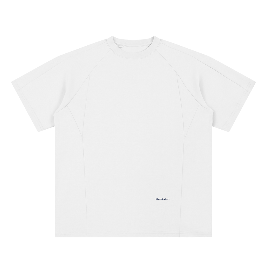 Oversized paneled raglan t-shirt in White, front view