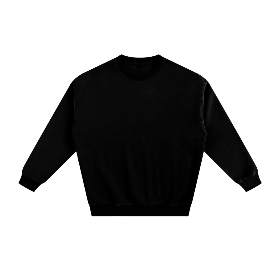 Fleeced sweatshirt in Black, front view