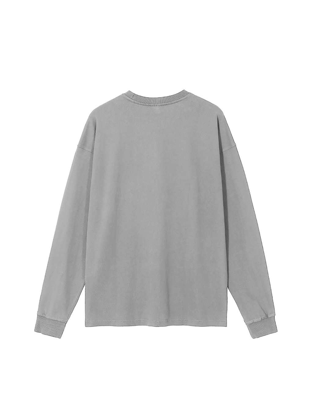 Vintage Washed Long Sleeve T-Shirt in Medium Gray, back view