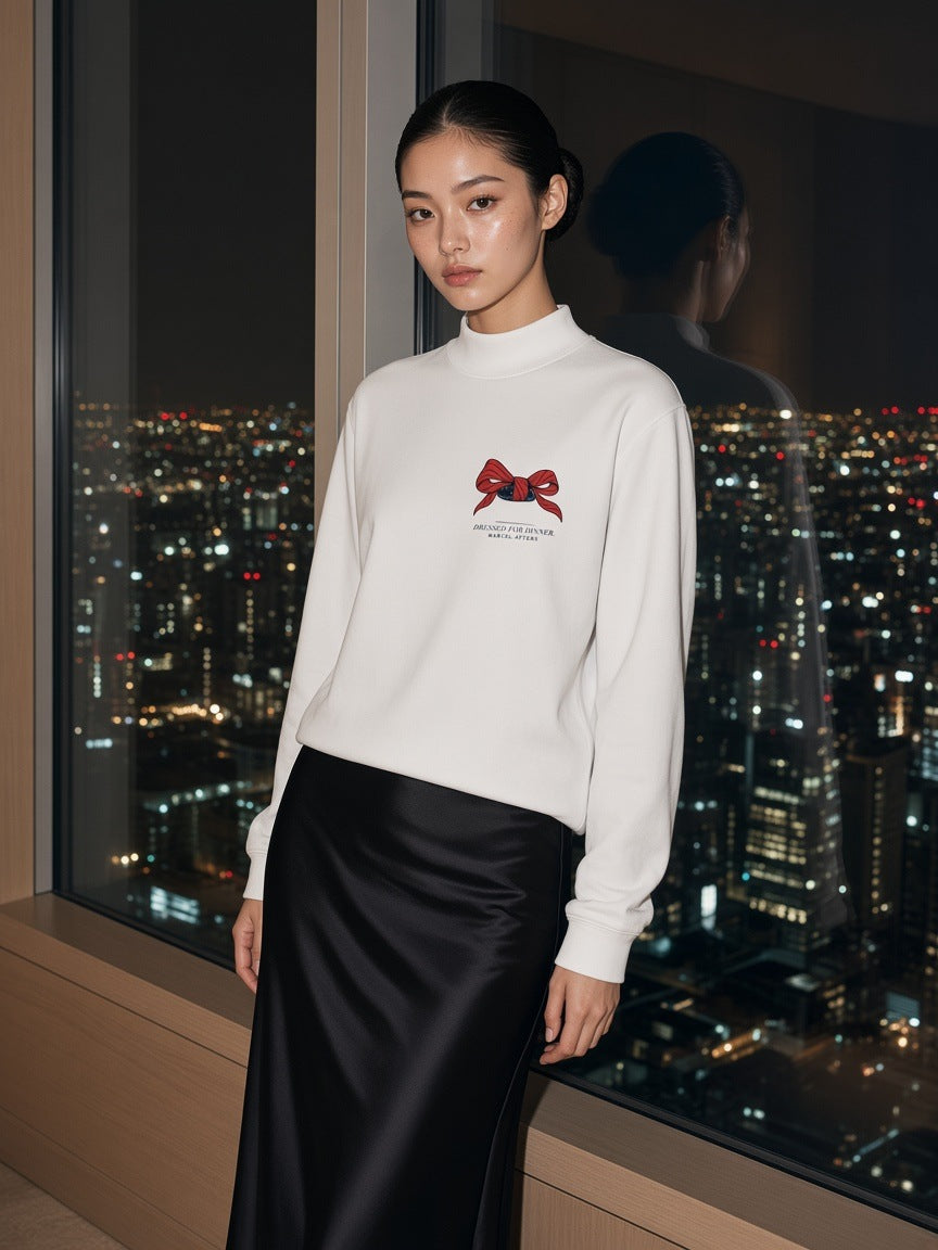 Dressed For Dinner Essential Non-Shrink Mock Neck Sweatshirt
