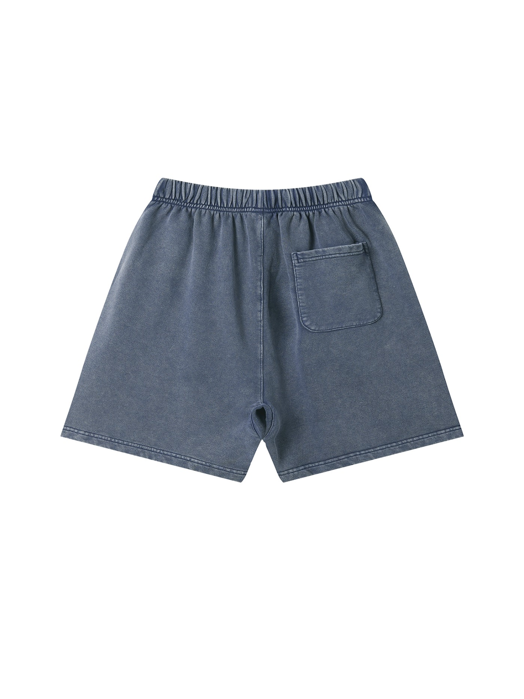 Vintage Wash Cotton Shorts in Navy Blue, back view