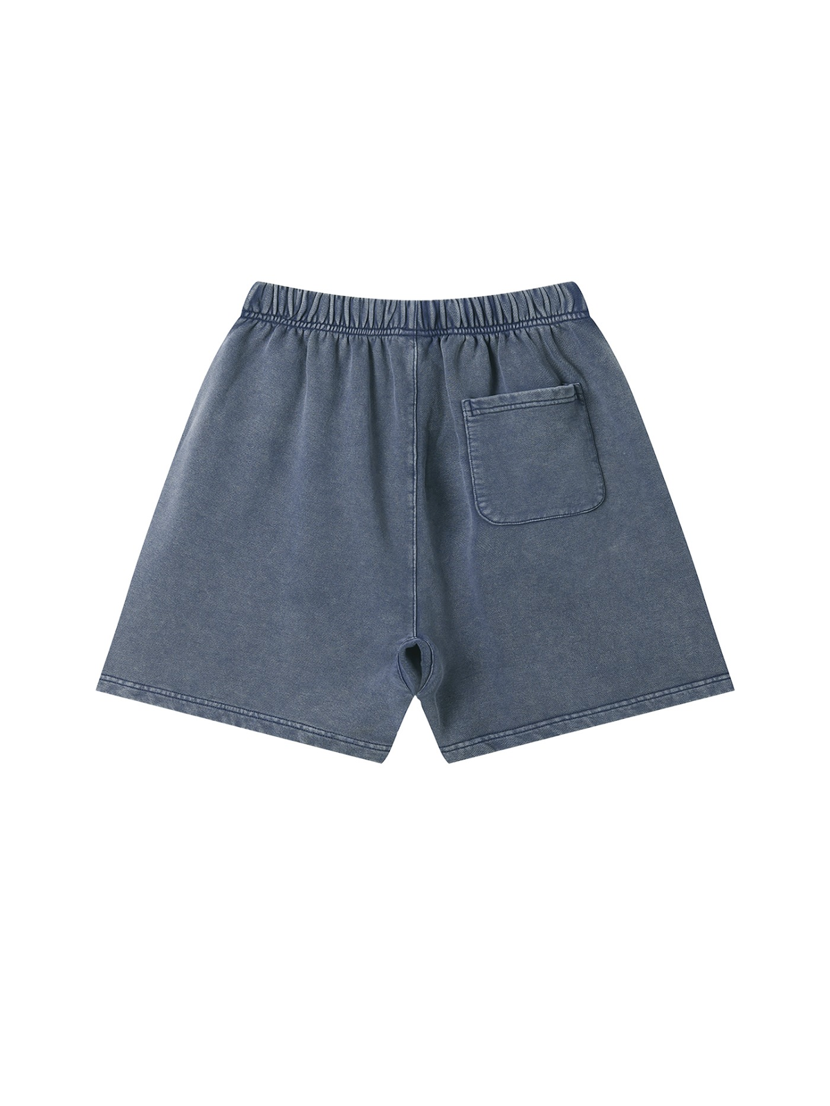Vintage Wash Cotton Shorts in Navy Blue, back view