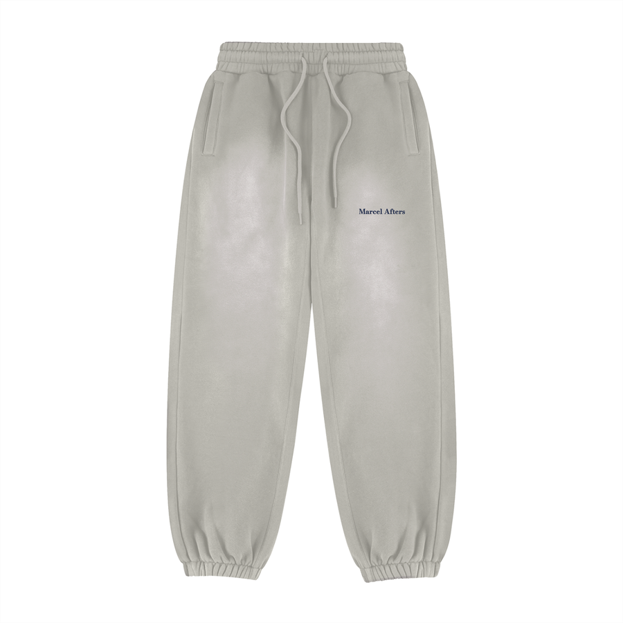 Vintage Washed Fleece Jogger Sweatpants in Light Gray, front view