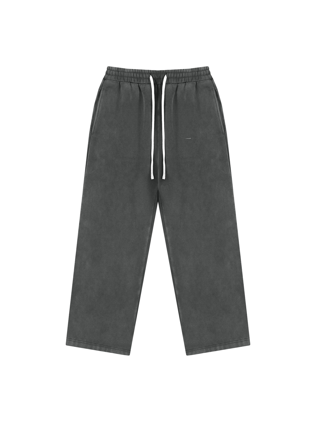 Vintage wash fleece sweatpants in Black, front view