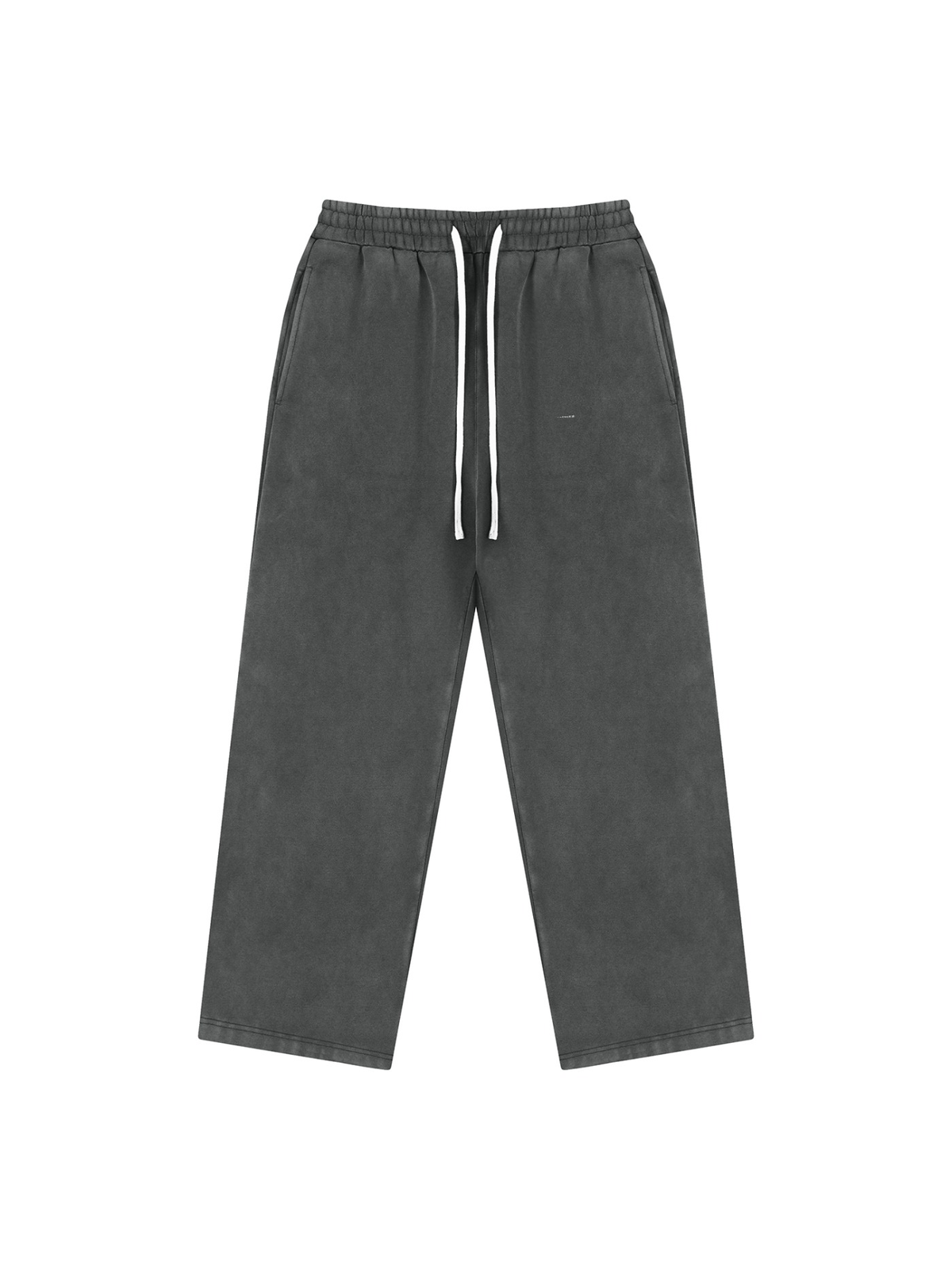 Vintage wash fleece sweatpants in Black, front view