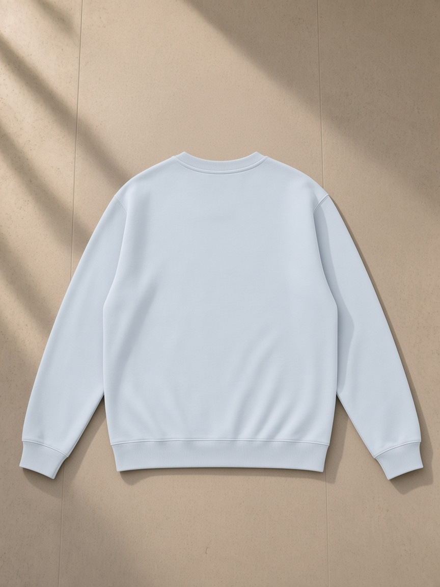 Regular Fit Crewneck Sweatshirt in Light Blue, back view
