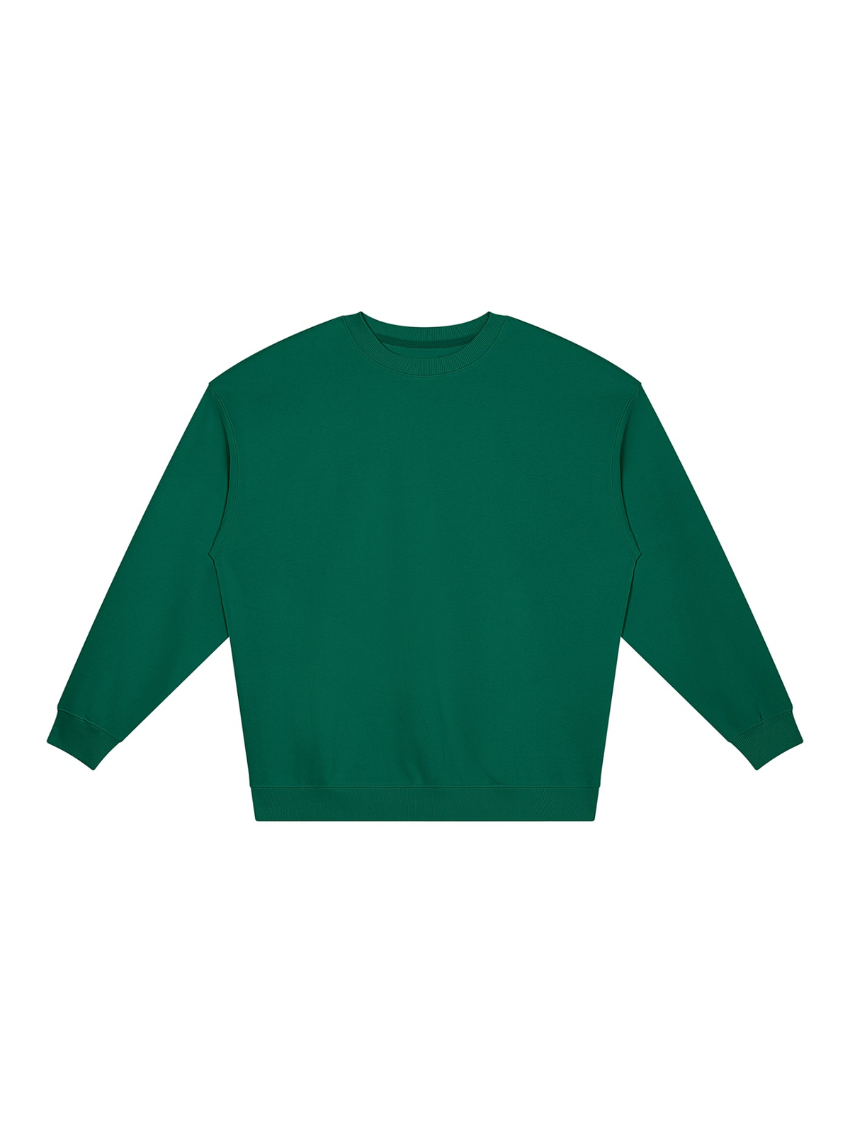 Loose Crewneck Sweatshirt in Dark Green, front view