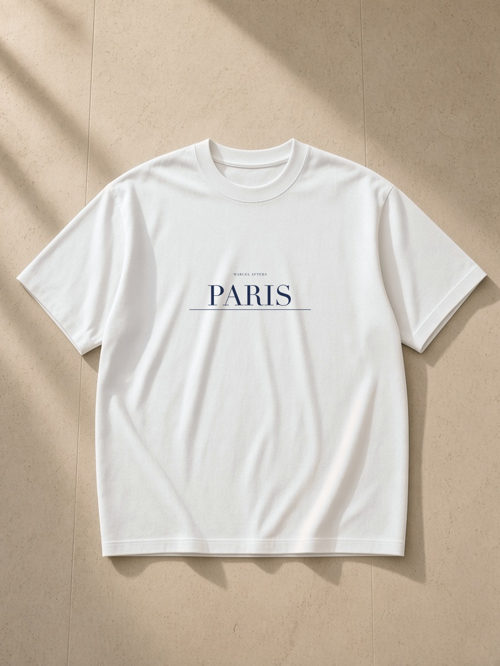 Paris heavyweight drop-shoulder tee in White, front view