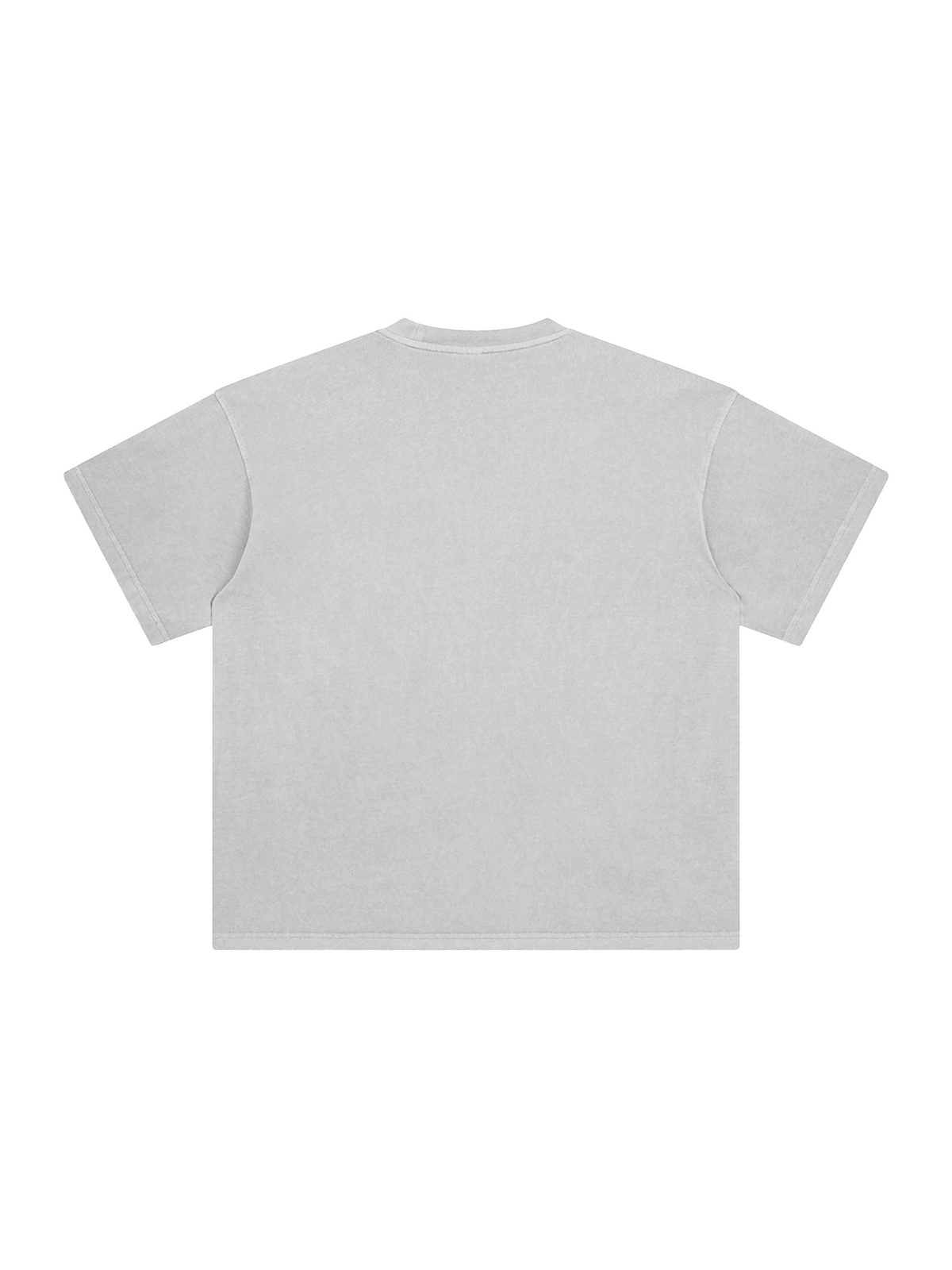 Enzyme Washed T-Shirt in Medium Ash, back view