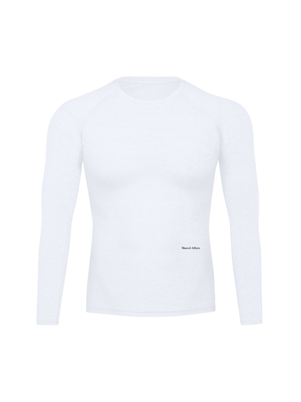 Marcel Afters Performance Long Sleeve T-Shirt in White, front view