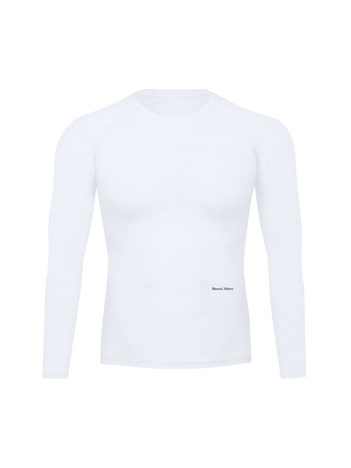 Marcel Afters Performance Long Sleeve T-Shirt in White, front view