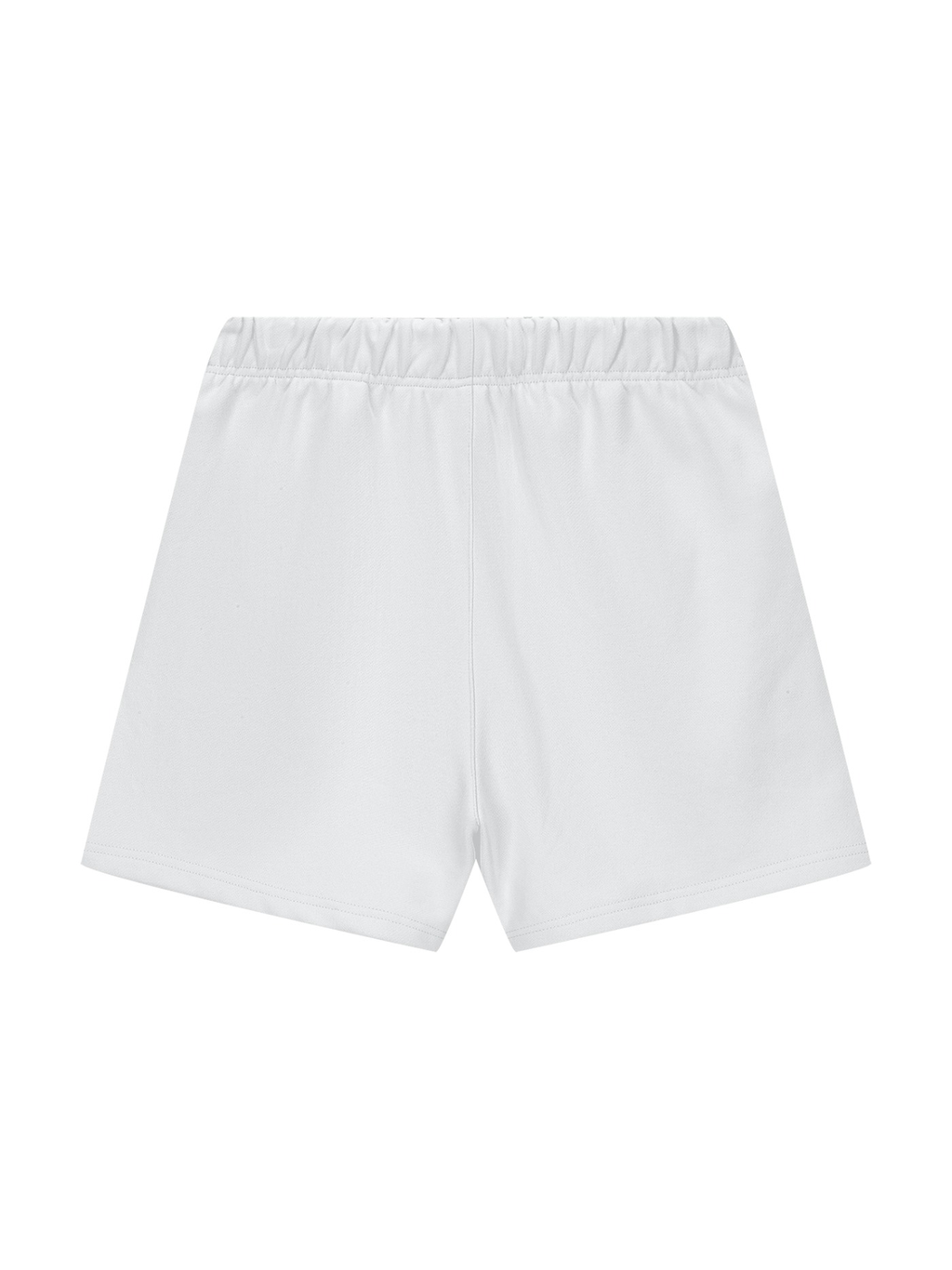 Heavyweight fleece loose fit shorts in Lucent White, back view