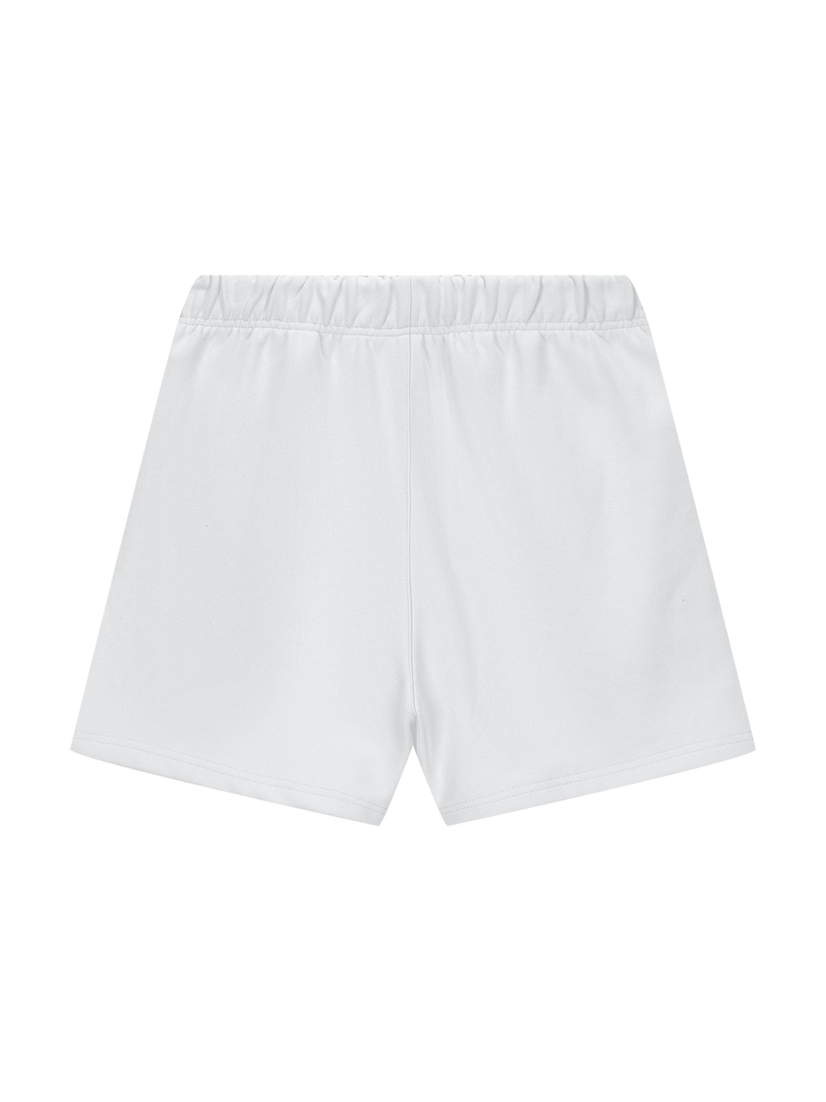 Heavyweight fleece loose fit shorts in Lucent White, back view