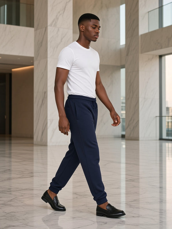 Marcel Afters Essential Drawstring Jogged Sweatpants — Dark