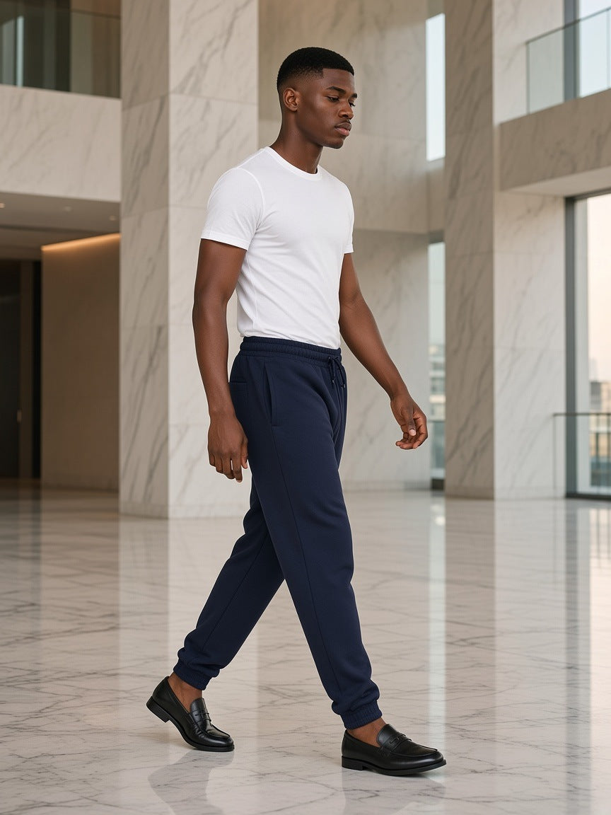 Marcel Afters Essential Drawstring Jogged Sweatpants — Dark