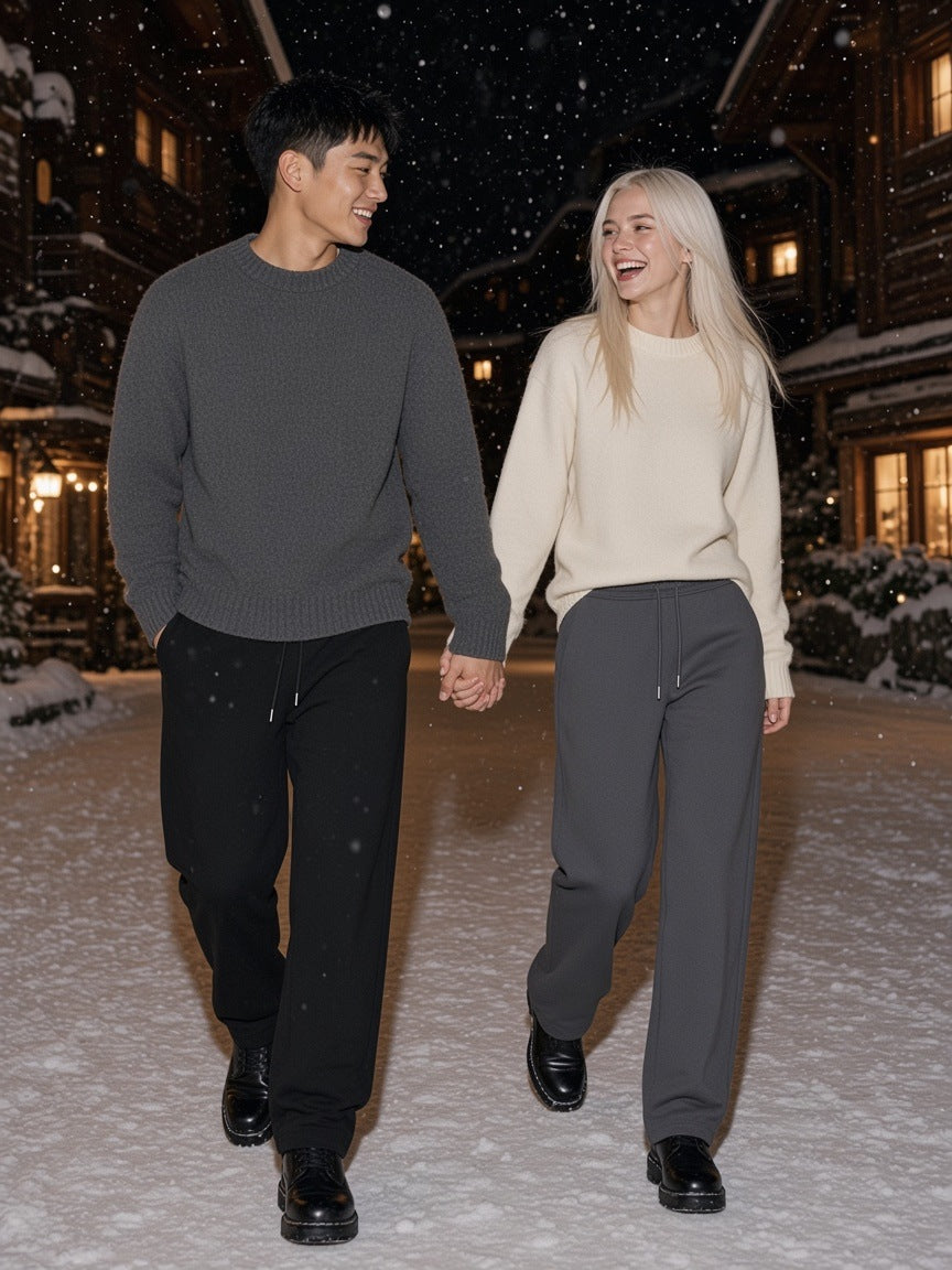 Marcel Afters Essential Drawstring Straight-Leg Sweatpants — Dark
