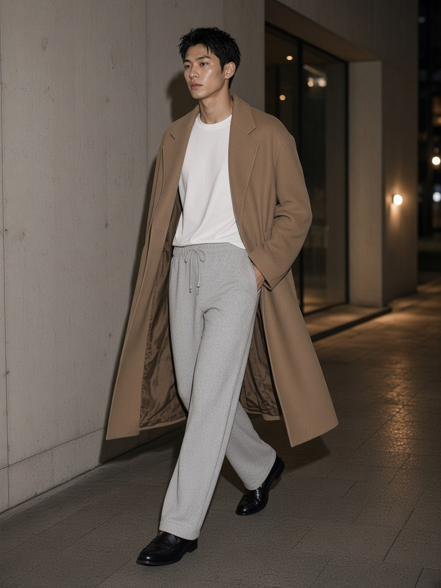 Essential Drawstring Straight-Leg Sweatpants in Flower Gray, à deux, worn by him