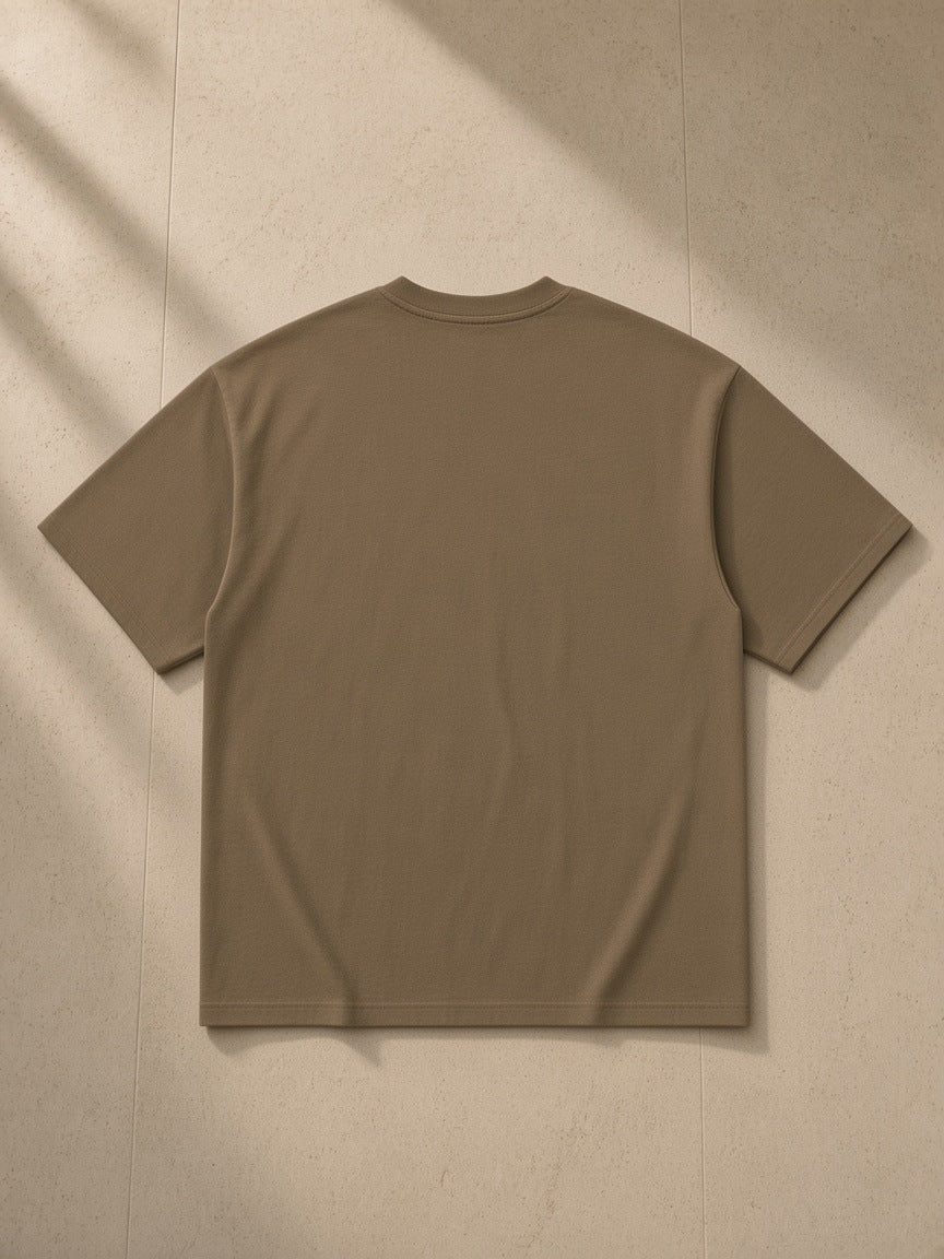 Back of the Coffee Essential Heavyweight Cotton T-Shirt, laid flat