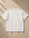 Front of the White Essential Heavyweight Cotton T-Shirt, laid flat