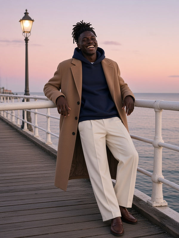 Marcel Afters Essential Heavyweight Drop-Shoulder Hoodie — Dark
