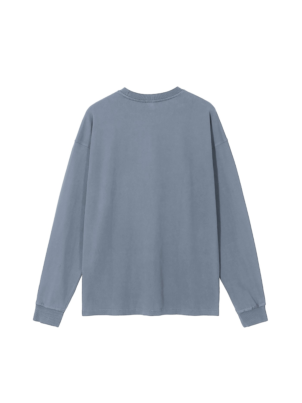 Vintage Washed Long Sleeve T-Shirt in Gray Blue, back view