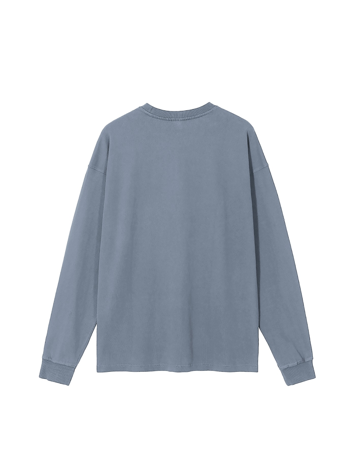 Vintage Washed Long Sleeve T-Shirt in Gray Blue, back view