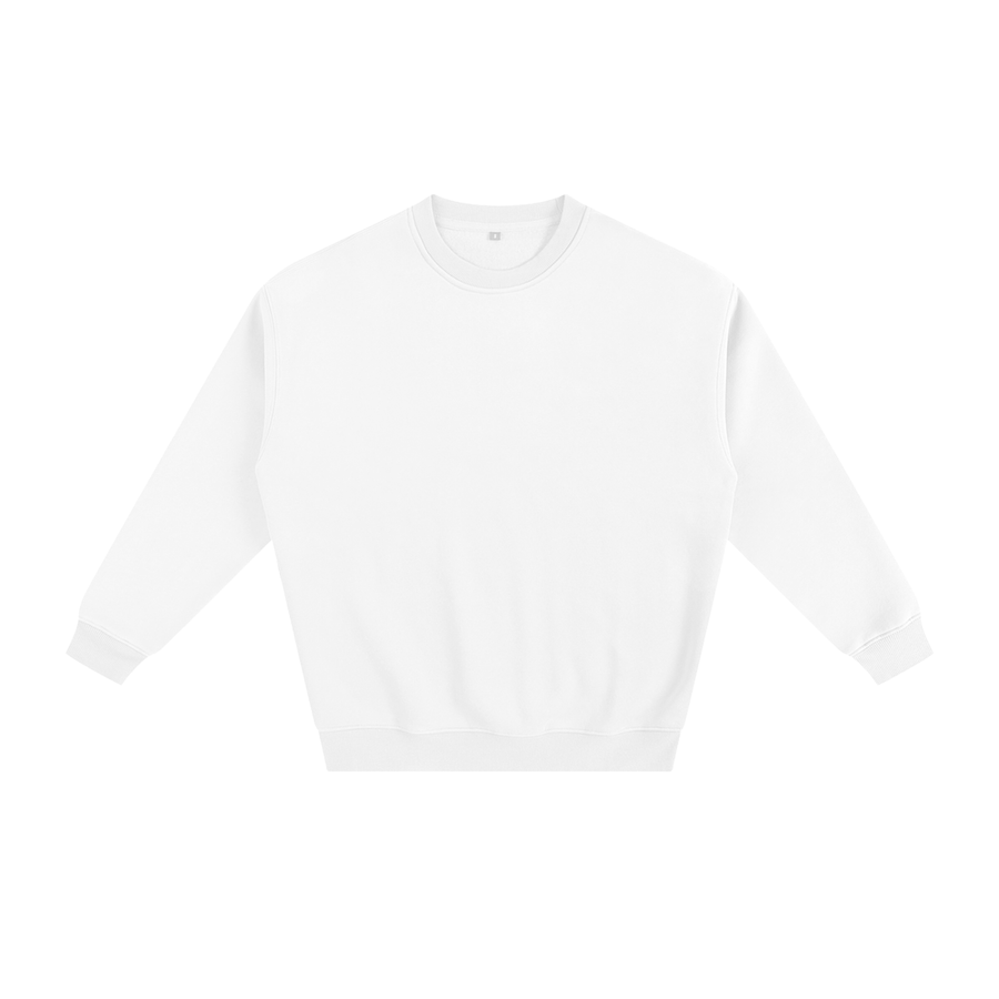 Fleeced sweatshirt in White, front view