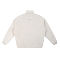 Essential Heavyweight Stand Collar Jacket in Oat Gray, back view