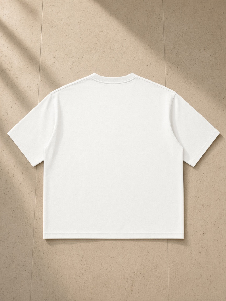 Back of the White Women's Heavyweight Boxy T-Shirt, laid flat