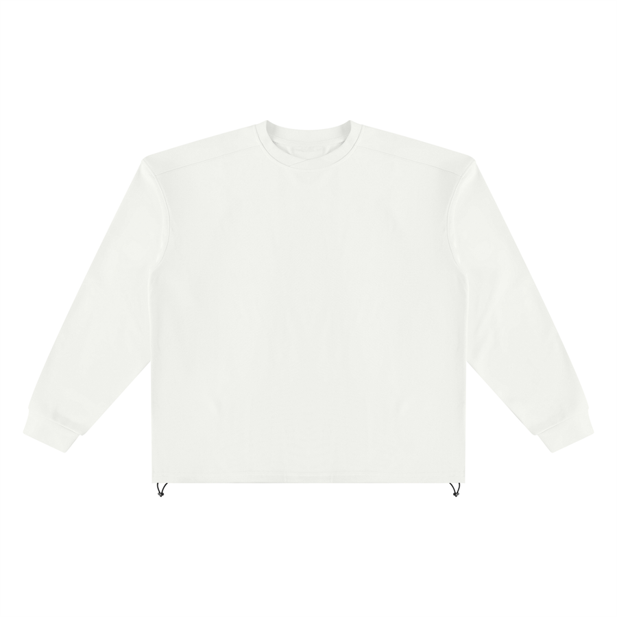 Heavyweight oversized boxy sweatshirt in White, front view