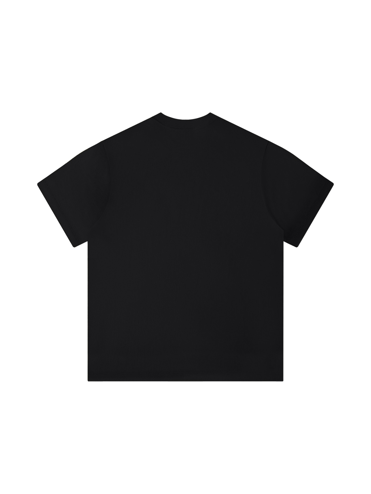 Unisex regular fit t-shirt in Black, back view on white. Marcel Afters
