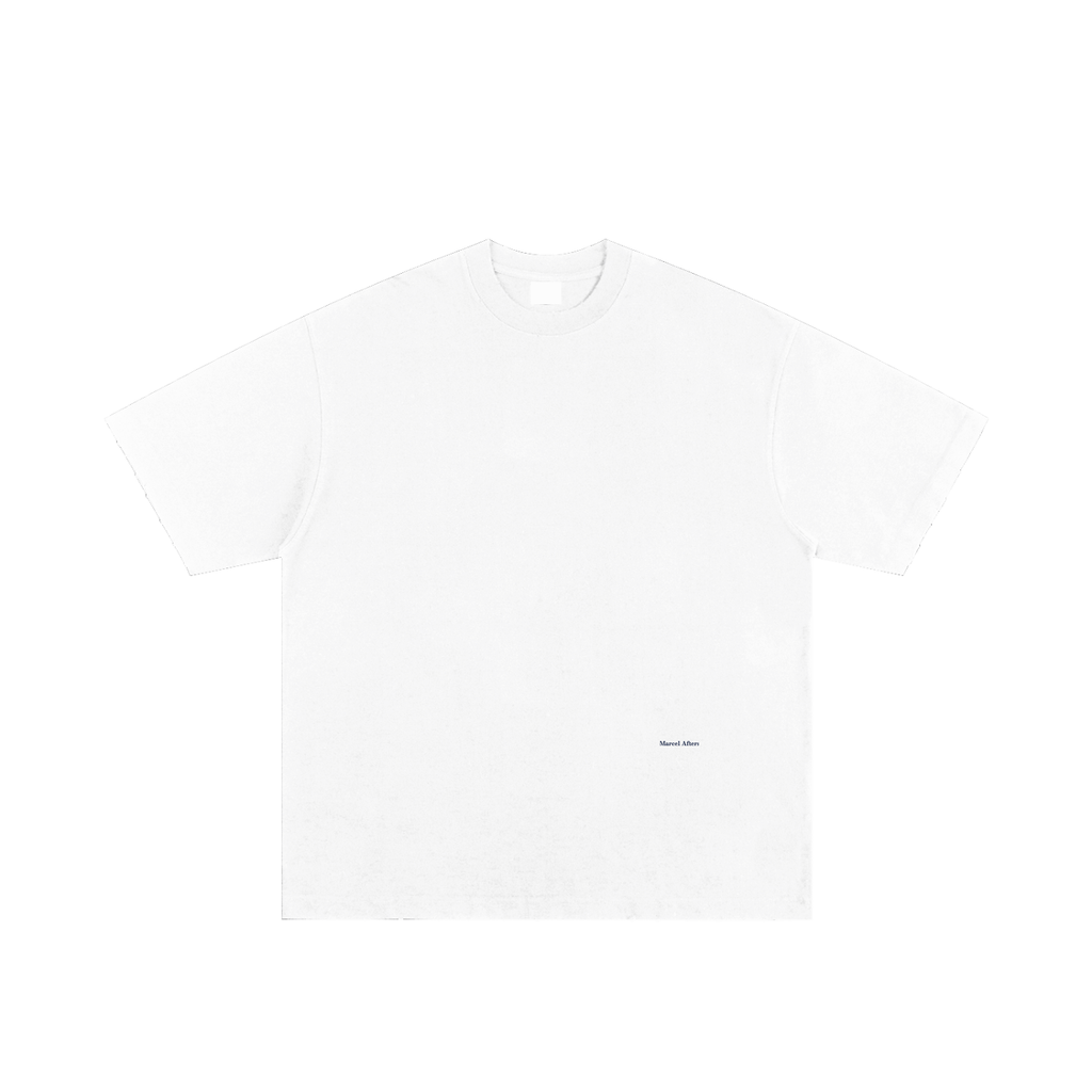 Heavyweight Hand-frayed T-Shirt in White, front view