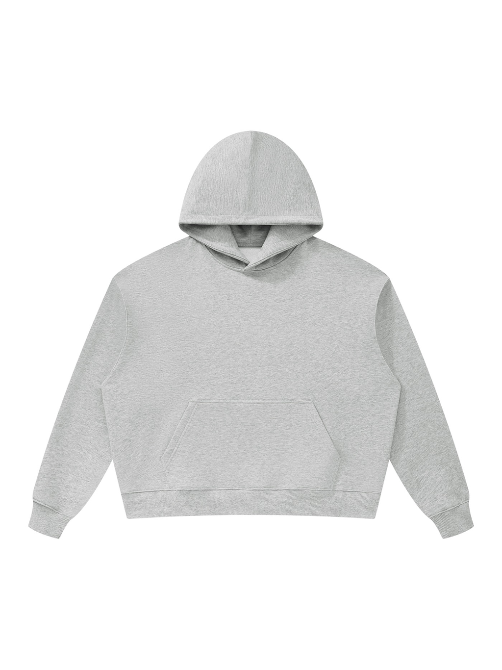 Unisex oversized heavyweight hoodie in Flower Gray, front view on white. Marcel Afters