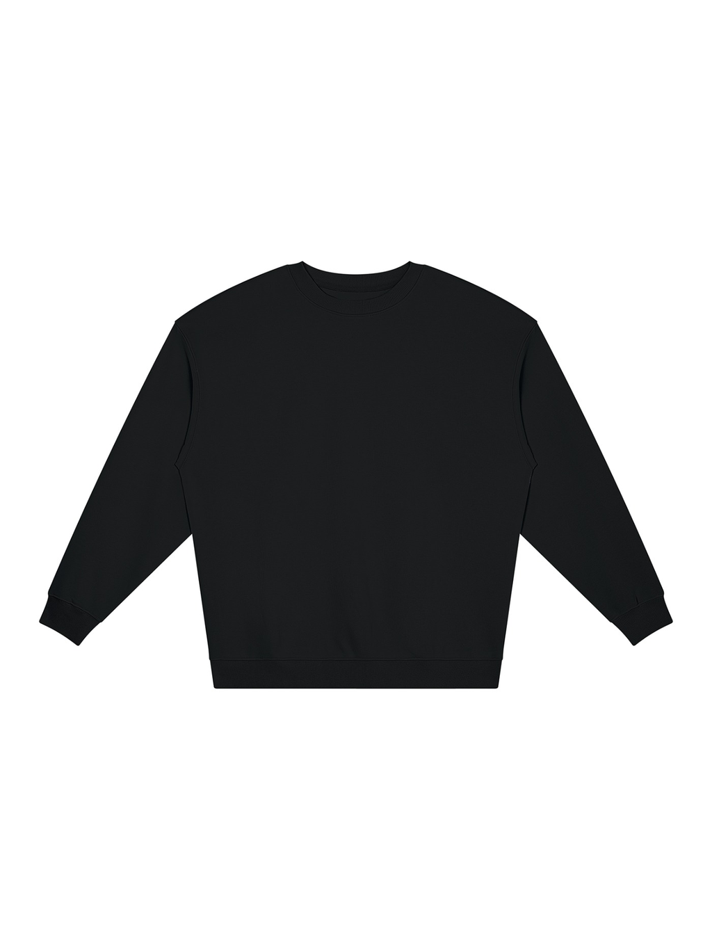 Loose Crewneck Sweatshirt in Black, front view