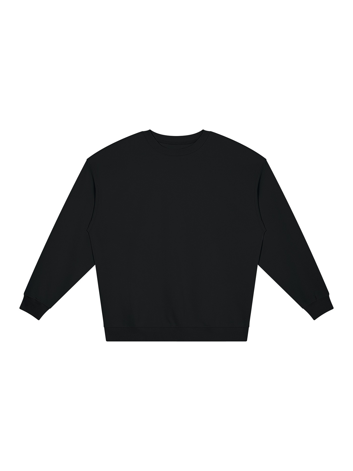 Loose Crewneck Sweatshirt in Black, front view