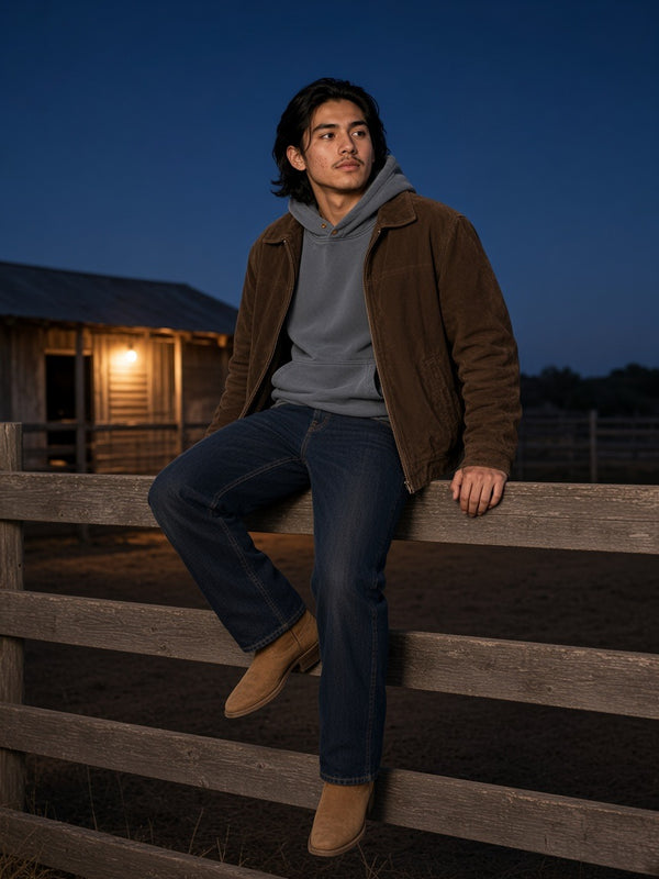 Marcel Afters Frayed Enzyme Washed Fleece Hoodie — Dark